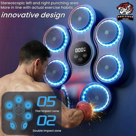 9 Speeds 11 Modes Boxing Equipment for Home with LED Sound Boxing Reaction Training Kids Adults Relaxing Music Boxing Machine exovai.com