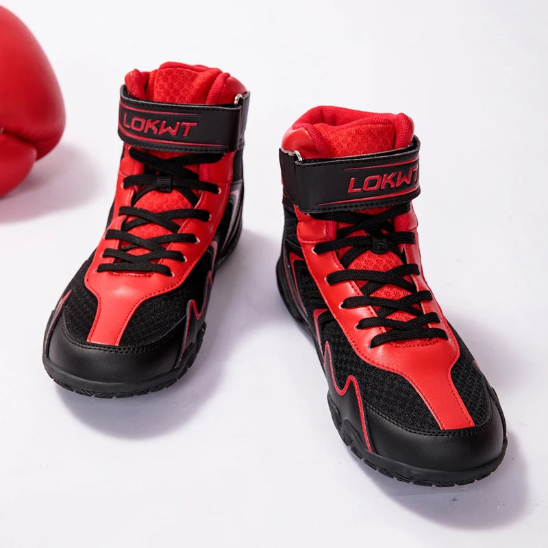 Gym Training Boxing Boots Men's Boxing Shoes Professional Women's Breathable Fighting Wrestling Shoes Anti-slip and Wear-resista exovai.com