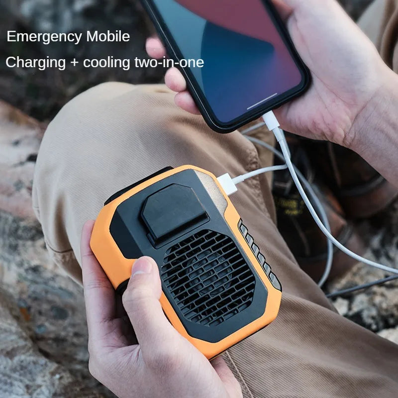 Hanging Neck/Waist Fan USB Mini Charging Fan Outdoor Sports Portable Cooling Clip Fan Air Mute Cooler Heat Relief Tool Powerbank exovai.com