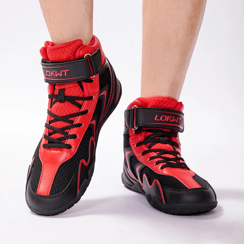 Gym Training Boxing Boots Men's Boxing Shoes Professional Women's Breathable Fighting Wrestling Shoes Anti-slip and Wear-resista exovai.com
