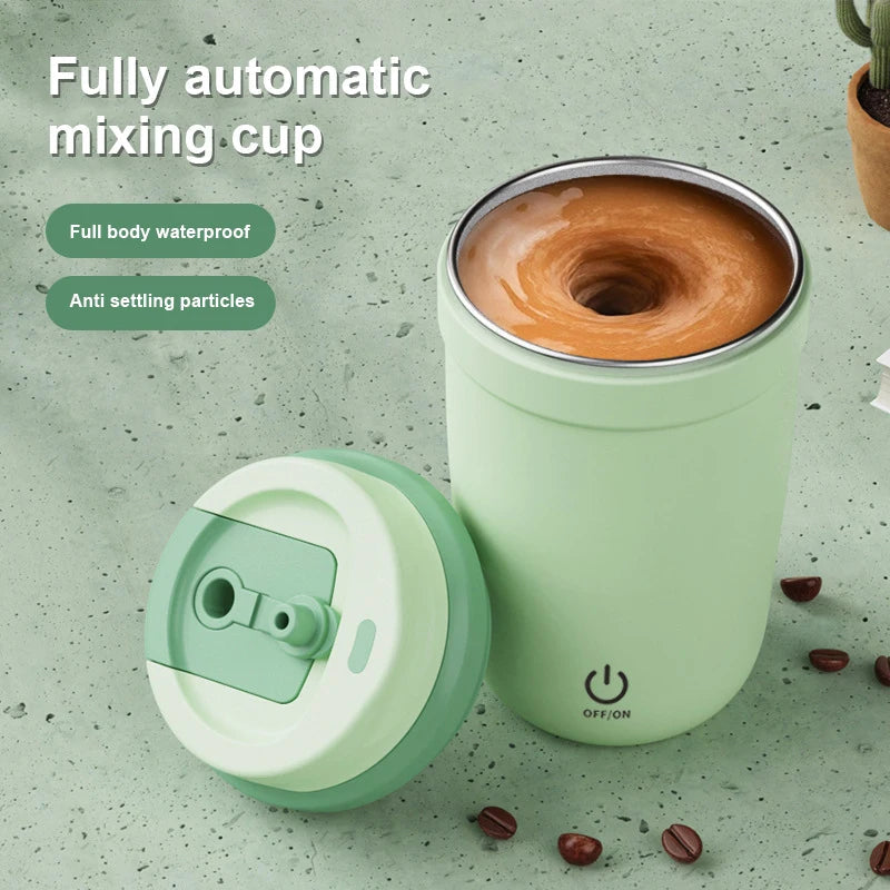 Automatic Self Stirring Mug, Coffee Milk Mixing Cup, Magnetic Stirring, Stainless Steel Electric Blender, 400ml exovai.com