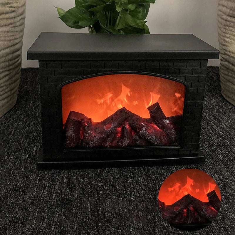 Fireplace Flame Light, Charcoal style LED Table Lights, USB or Battery Power Lamp, for Holiday Winter Gift Party Warm Home Decor exovai.com