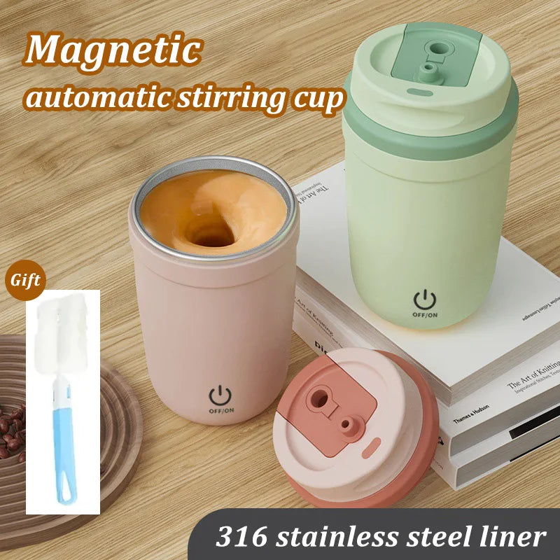 Automatic Self Stirring Mug, Coffee Milk Mixing Cup, Magnetic Stirring, Stainless Steel Electric Blender, 400ml exovai.com