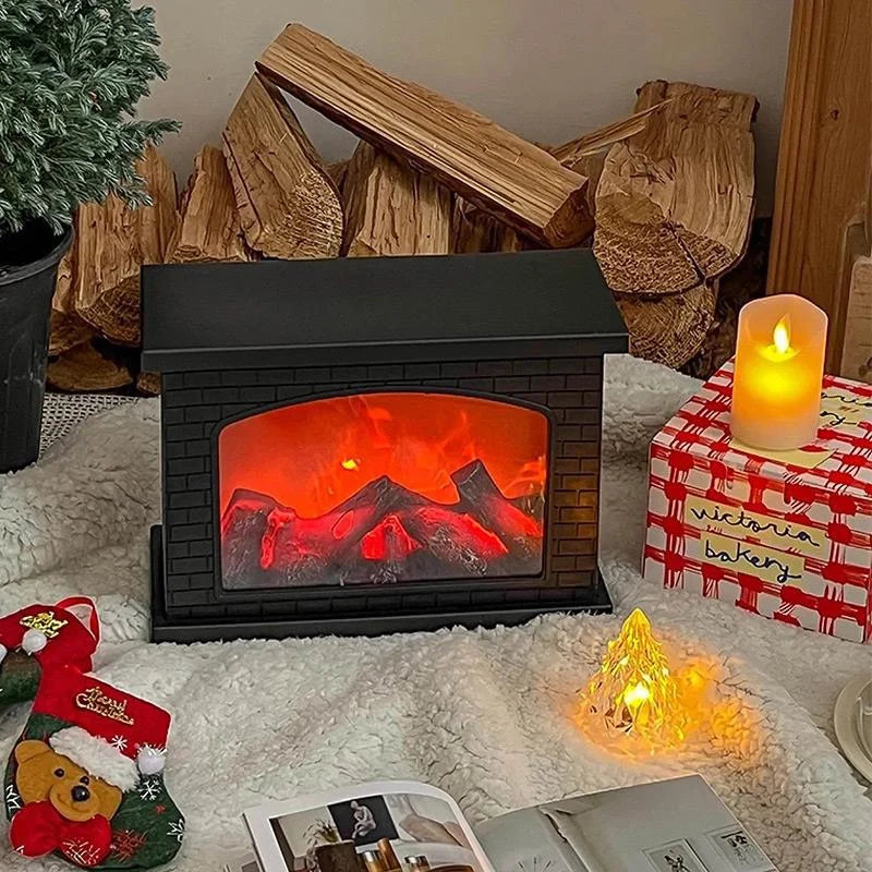 Fireplace Flame Light, Charcoal style LED Table Lights, USB or Battery Power Lamp, for Holiday Winter Gift Party Warm Home Decor exovai.com