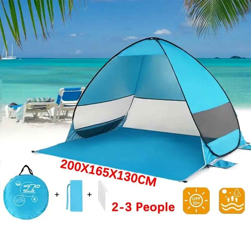 Quick Set Up-Pop Up Beach Tent Portable Sun Shade Shelter Outdoor Camping Fishing Canopy,Camping Accessories,Sturdy Construction exovai.com