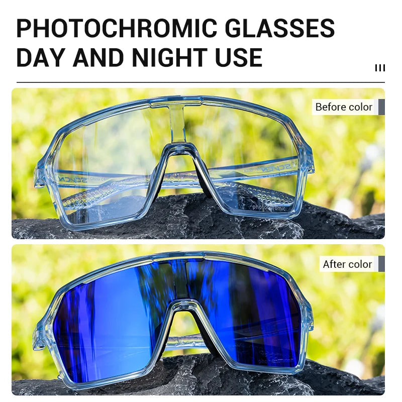 SCVCN New Photochromic Sunglasses MTB Cycling Glasses Outdoor Sports Running Drving Goggles UV400 Protection Bike Eyewear exovai.com