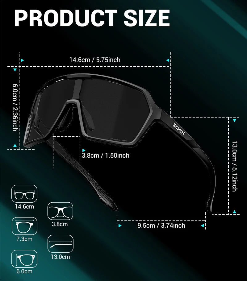 SCVCN New Photochromic Sunglasses MTB Cycling Glasses Outdoor Sports Running Drving Goggles UV400 Protection Bike Eyewear exovai.com