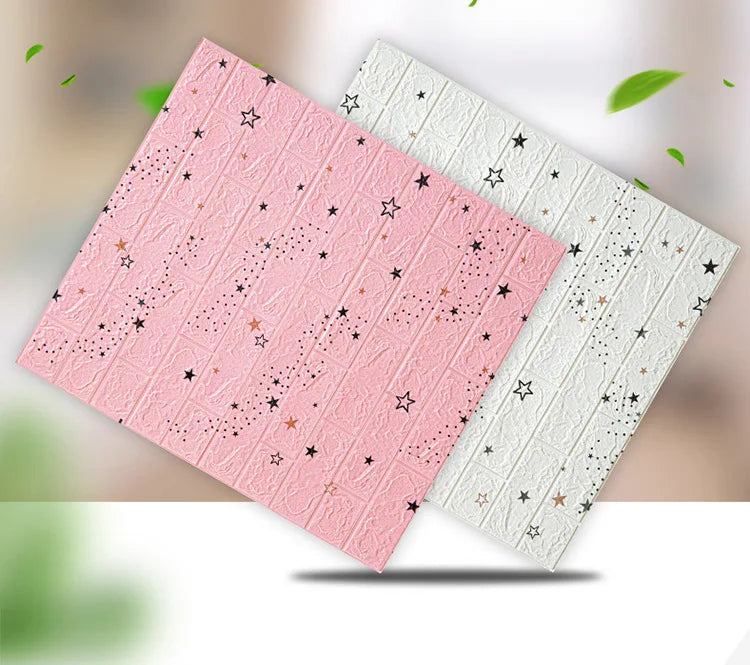 70cmx1m 3D Wall Sticker Faux Brick Bedroom Home Decor Waterproof Self Adhesive Wallpaper Living Room TV Background Decoration exovai.com