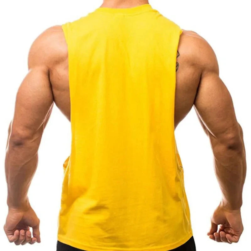 Summer Open Sides Cut Off Gym Clothing Fitness Mens Sleeveless T-shirts Dropped Armholes Bodybuilding Tank Tops Workout Vest exovai.com