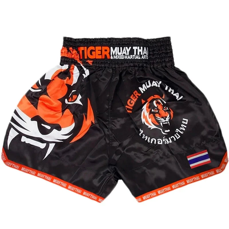 SUOTF MMA Fighting red and black sports fitness breathable Tiger Muay Thai Glory boxing clothing short muay thai boxing shorts exovai.com