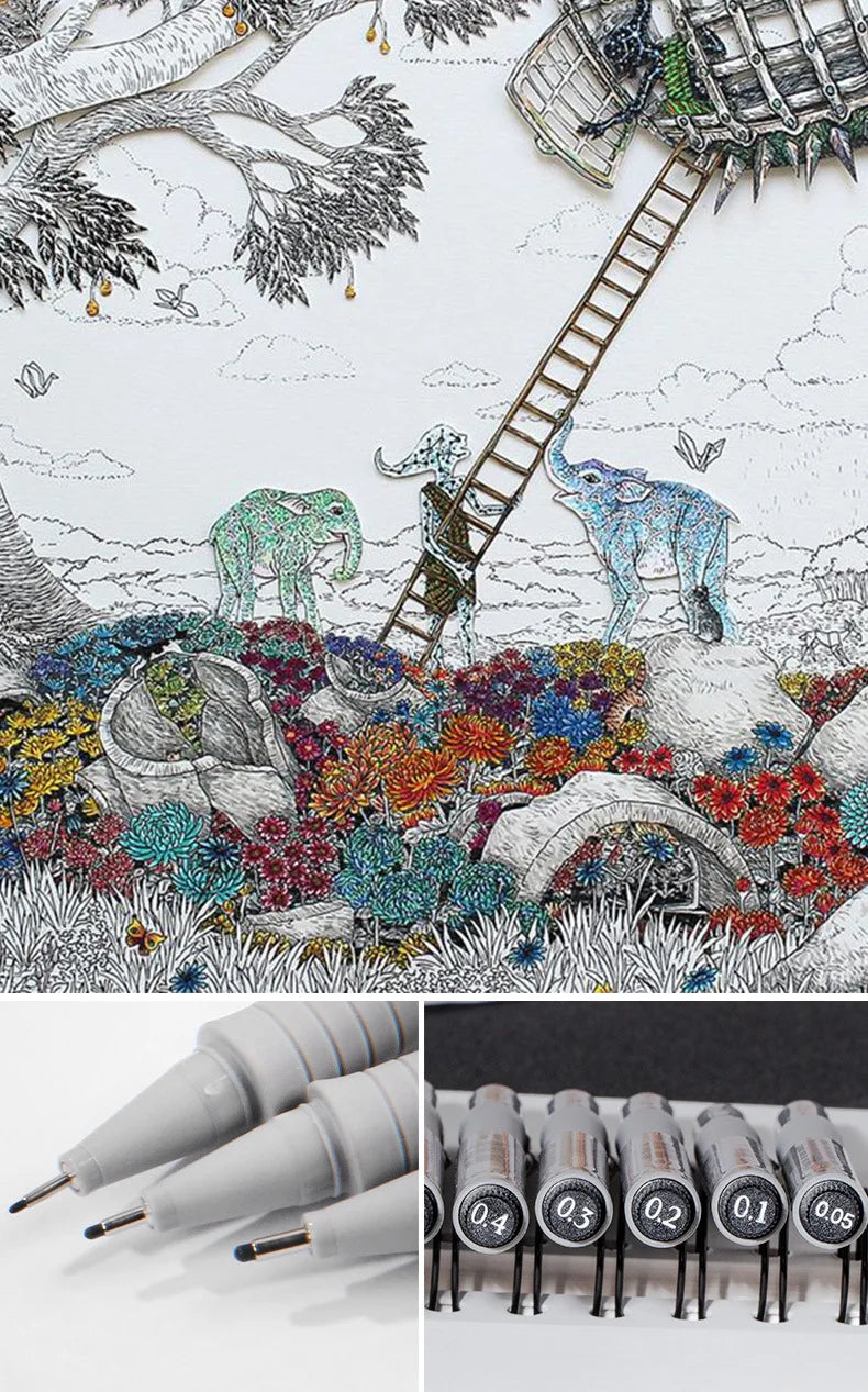 Faber Castell Needle Micron Pen Waterproof Drawing Markers Student Stationery Hook Line Pen Sketching Art Supplies for Artist exovai.com