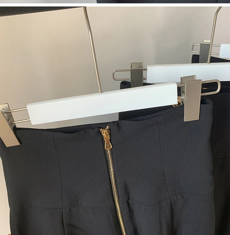 HarleyFashion Women New Arrival Summer Luxury Quality High Waist Buttons Wide-leg Maix Long Casual Loose Pants exovai.com