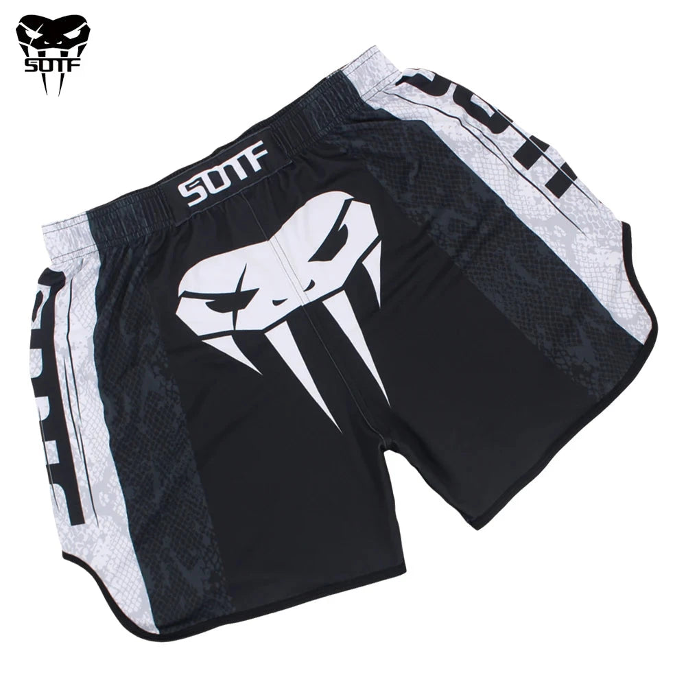 SUOTF MMA Fighting red and black sports fitness breathable Tiger Muay Thai Glory boxing clothing short muay thai boxing shorts exovai.com