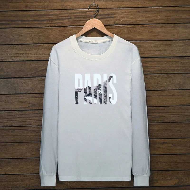 Men T Shirt New Summer Fashion O-Neck Long Sleeves Slim Prints T-Shirt Man Casual Undershirt Top Tees Plus Size 5XL 10XL 160KG exovai.com