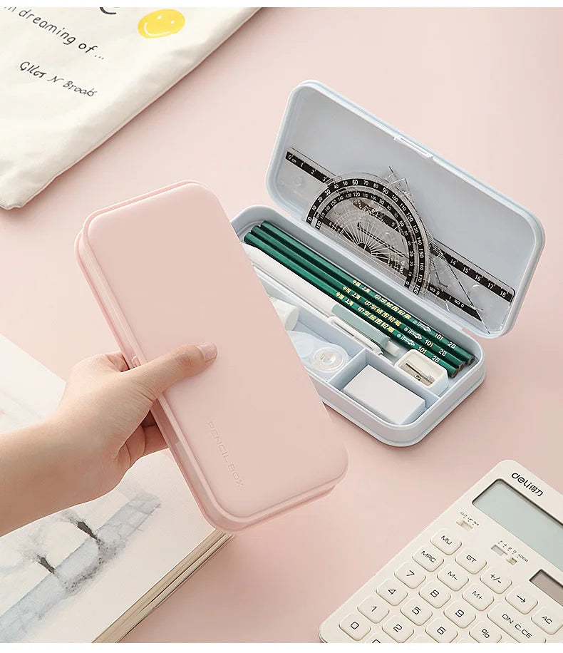 Plastic Pp Matte Pencil Cases Mujis Style Kawaii Stationery School Clear Pencil Pouch Cute Pencil Box Trousse Ecole Papeterie exovai.com