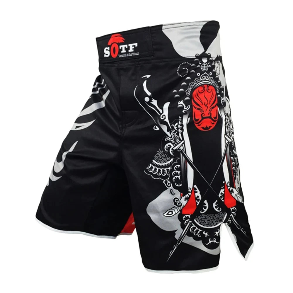 SUOTF MMA Fighting red and black sports fitness breathable Tiger Muay Thai Glory boxing clothing short muay thai boxing shorts exovai.com