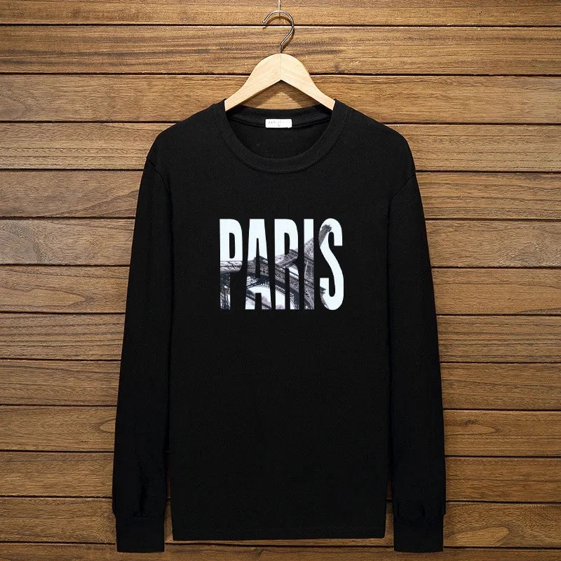 Men T Shirt New Summer Fashion O-Neck Long Sleeves Slim Prints T-Shirt Man Casual Undershirt Top Tees Plus Size 5XL 10XL 160KG exovai.com