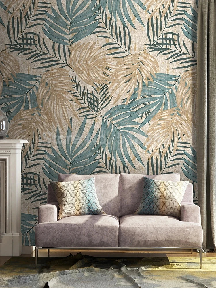 Custom 3D Wall Mural Plant Leaf Pastoral Wallpaper Bedroom Living Room TV Background Waterproof Canvas Fabric Painting Wall Art exovai.com