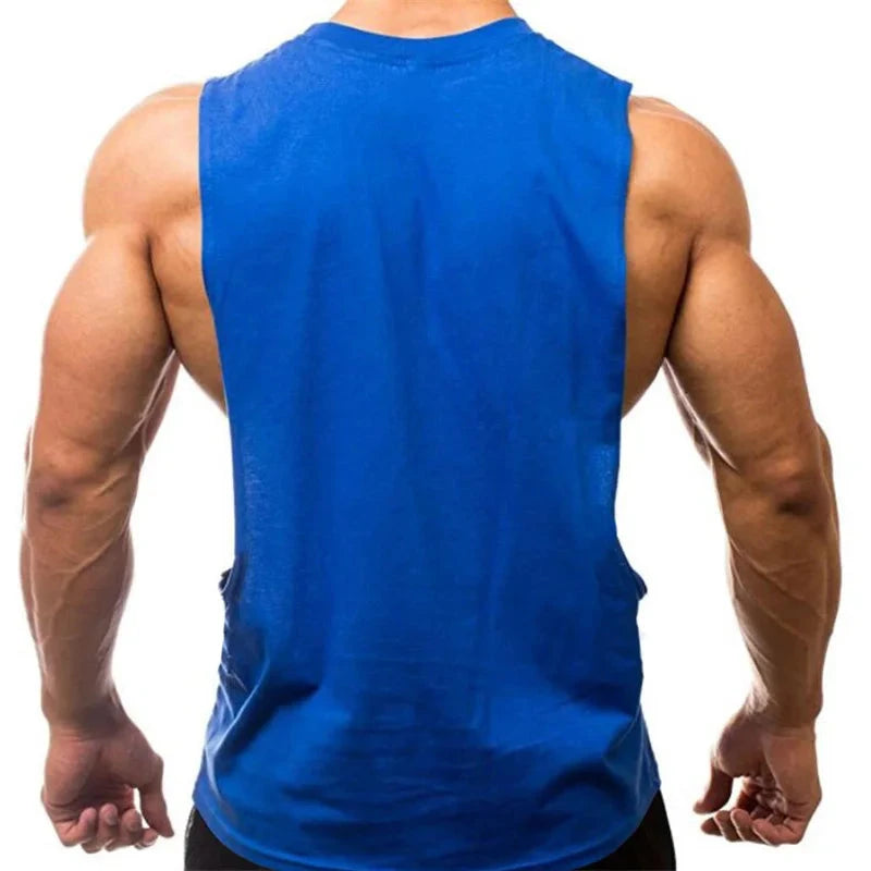 Summer Open Sides Cut Off Gym Clothing Fitness Mens Sleeveless T-shirts Dropped Armholes Bodybuilding Tank Tops Workout Vest exovai.com