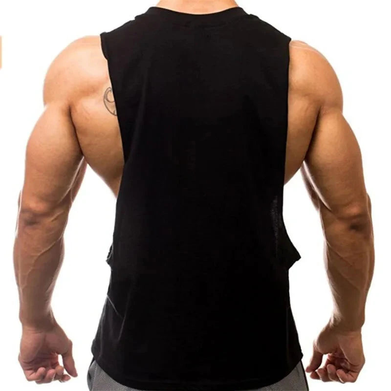 Summer Open Sides Cut Off Gym Clothing Fitness Mens Sleeveless T-shirts Dropped Armholes Bodybuilding Tank Tops Workout Vest exovai.com
