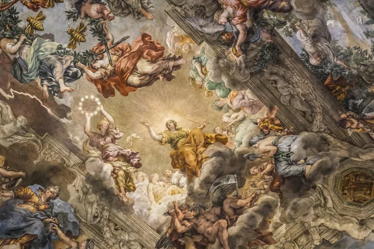 Ancient Italian Renaissance Church Wall Mural In Colorful Painting PW315509183,Traditional Non-woven Regular Wallpaer Home Decor exovai.com