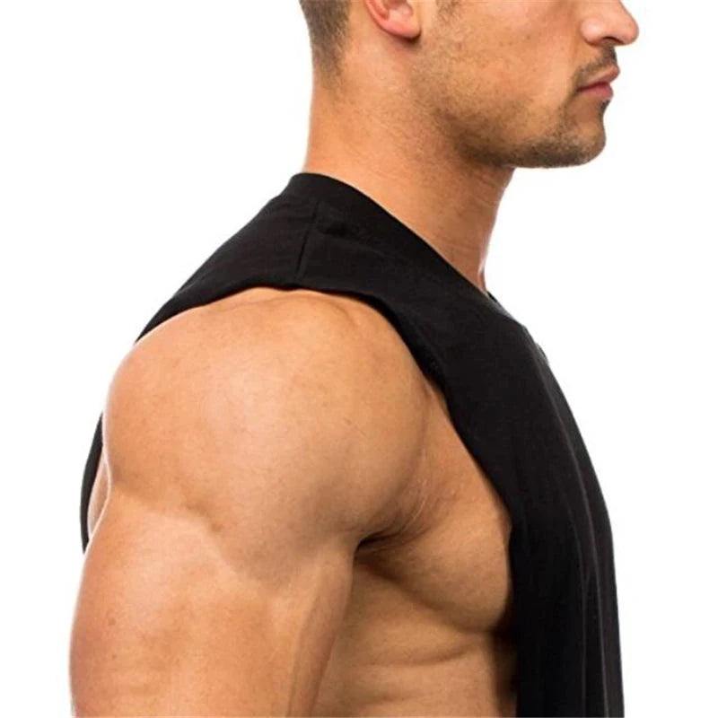 Summer Open Sides Cut Off Gym Clothing Fitness Mens Sleeveless T-shirts Dropped Armholes Bodybuilding Tank Tops Workout Vest exovai.com