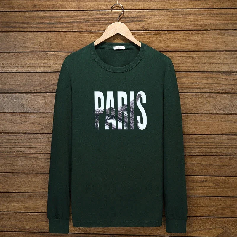 Men T Shirt New Summer Fashion O-Neck Long Sleeves Slim Prints T-Shirt Man Casual Undershirt Top Tees Plus Size 5XL 10XL 160KG exovai.com