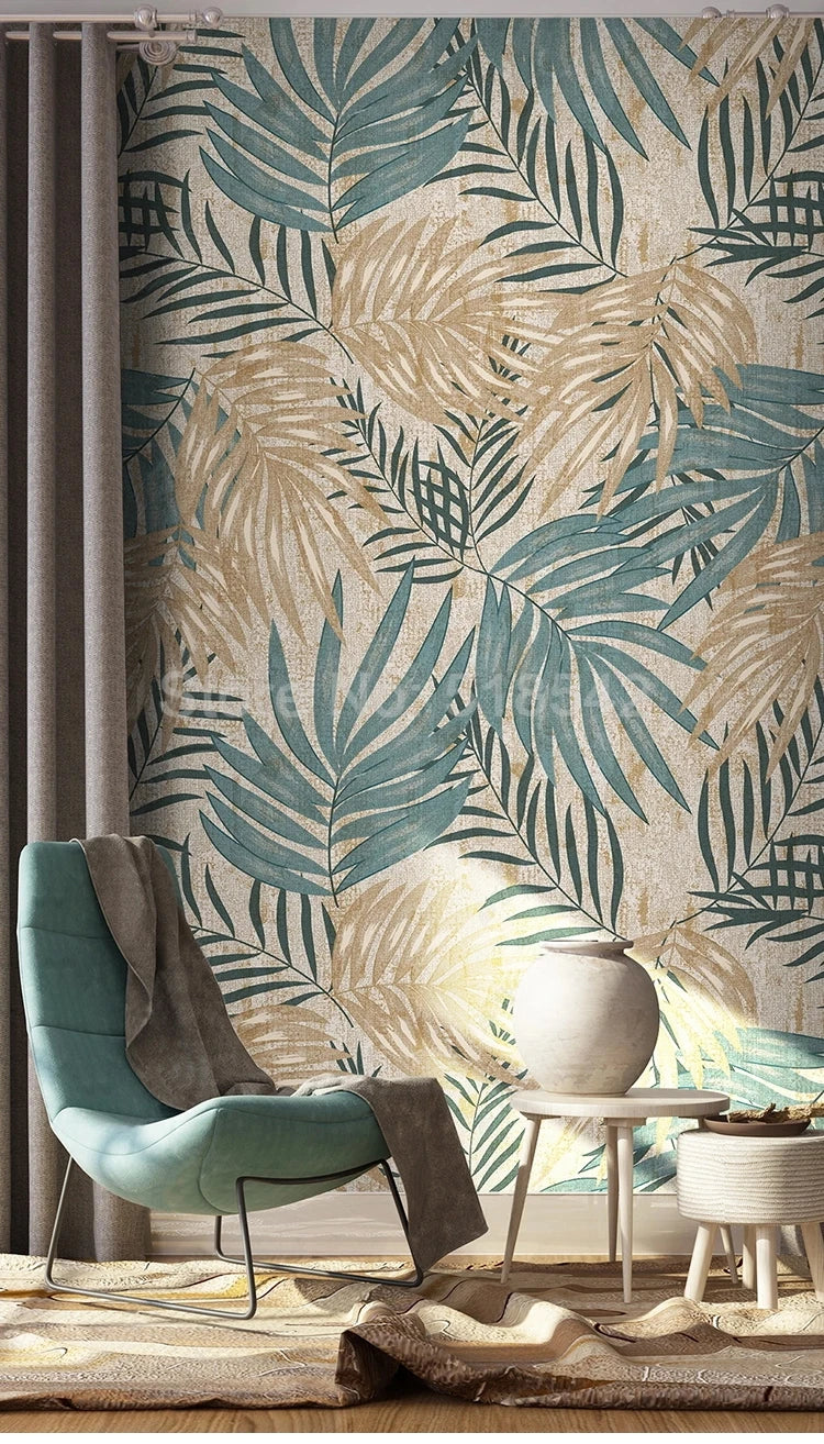 Custom 3D Wall Mural Plant Leaf Pastoral Wallpaper Bedroom Living Room TV Background Waterproof Canvas Fabric Painting Wall Art exovai.com