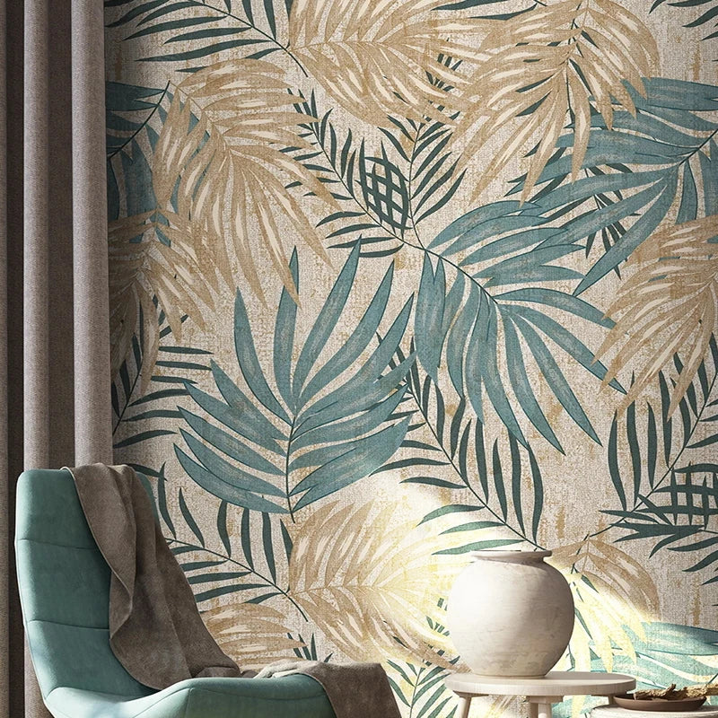 Custom 3D Wall Mural Plant Leaf Pastoral Wallpaper Bedroom Living Room TV Background Waterproof Canvas Fabric Painting Wall Art exovai.com