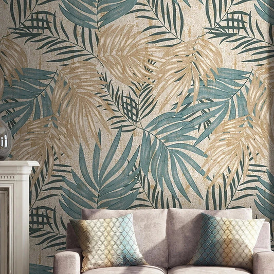 Custom 3D Wall Mural Plant Leaf Pastoral Wallpaper Bedroom Living Room TV Background Waterproof Canvas Fabric Painting Wall Art exovai.com