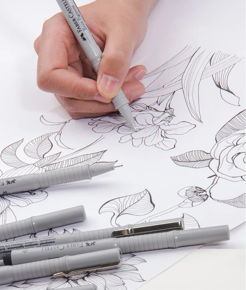 Faber Castell Needle Micron Pen Waterproof Drawing Markers Student Stationery Hook Line Pen Sketching Art Supplies for Artist exovai.com