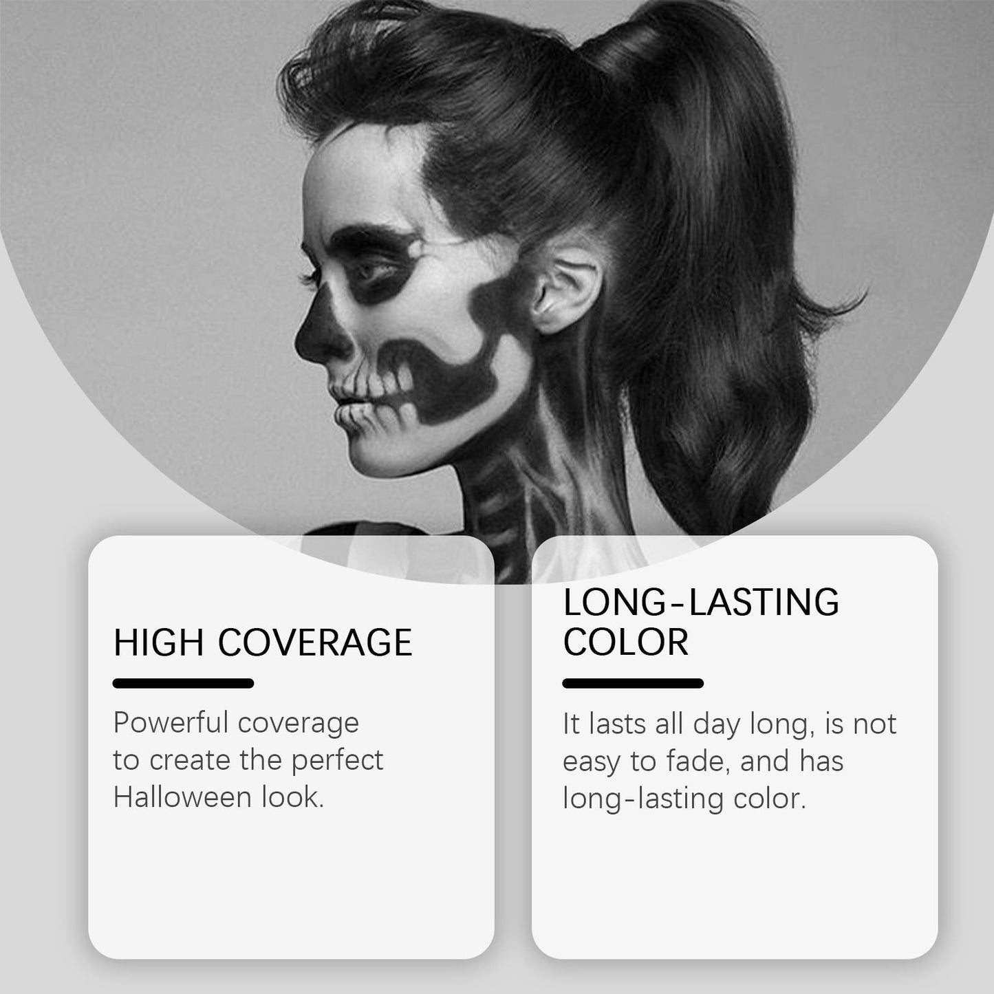 Black White Face Body Paint Kit Cover Foundation Clown Colorful Long Lasting Waterproof Halloween Festive Makeup Accessories Set exovai.com