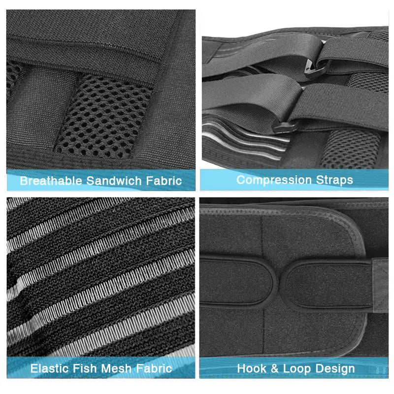 Back Braces for Lower Back Pain Relief with 6 Stays, Breathable Back Support Belt, Anti-skid lumbar support belt with 16-hole exovai.com