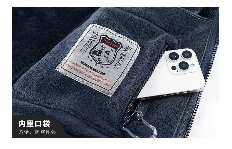 Winter New Fashion Trend Retro Sports Thick Warm Lamb Wool Jacket Men's Casual Loose Comfortable High-Quality Plus Size Jacket exovai.com