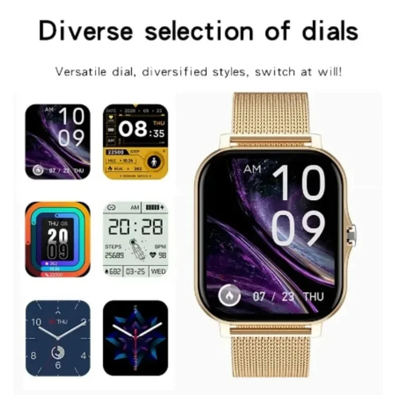 Smart watch for android phone.1.44 inch color screen full touch bluetooth call smart watch magnetic charging exovai.com