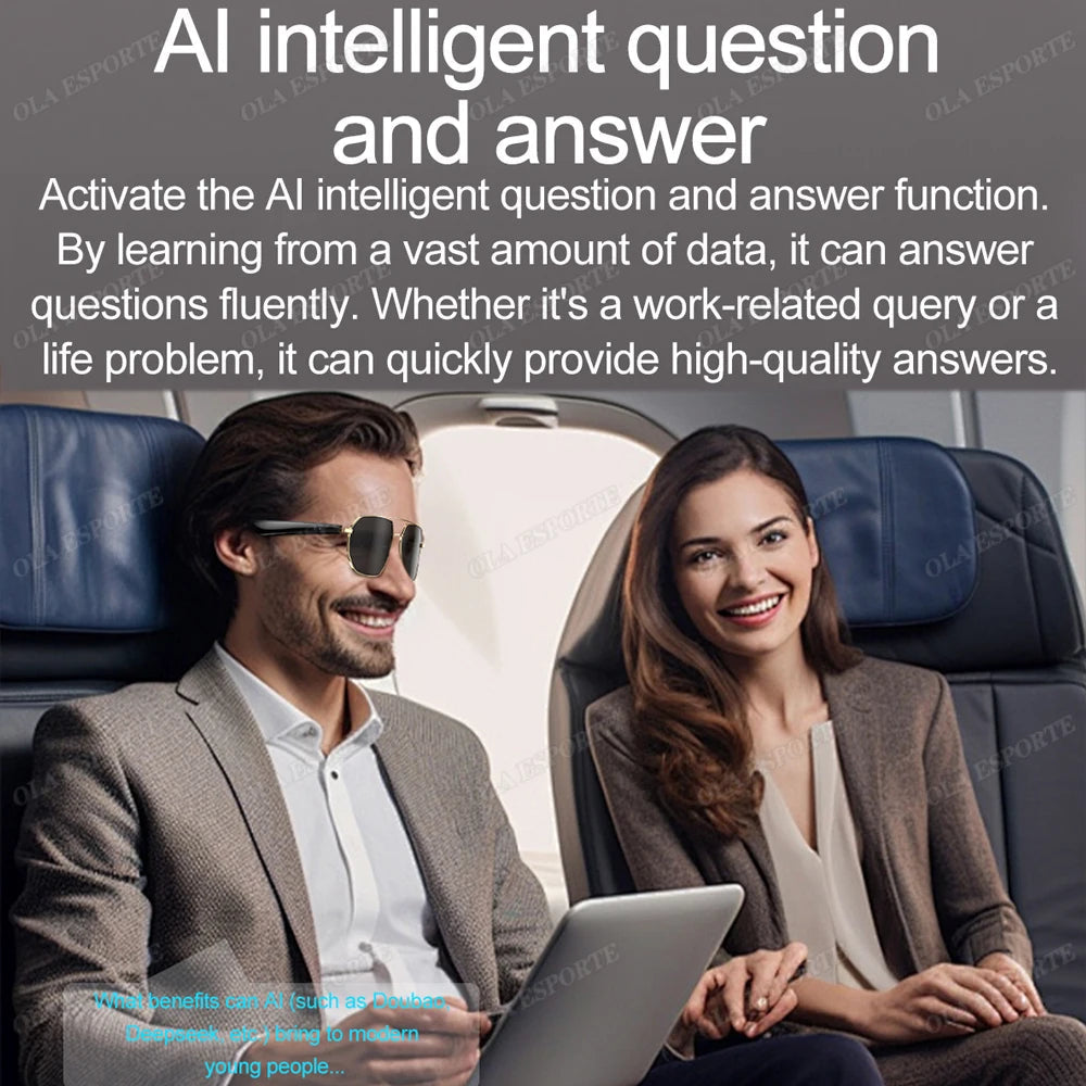 AI Smart Glasses with ChatGPT4.0 Instant Translation 164 Languages Bluetooth Calls IP67 Waterproof HD Camera for Travel Business exovai.com