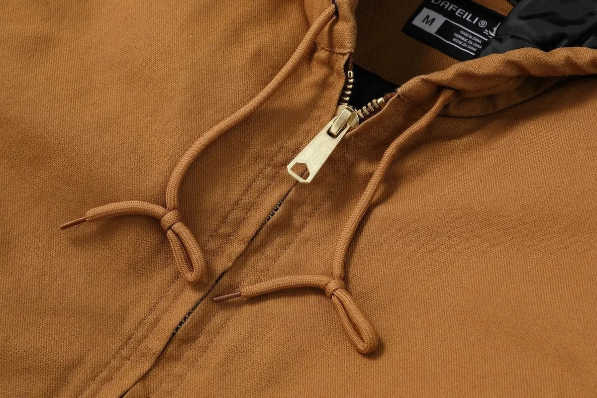 Winter New American Retro Long Sleeve Hooded Bomber Jacket Men's Fashion Cotton Thick Dom Quilted Casual Multi-pocket Coat exovai.com