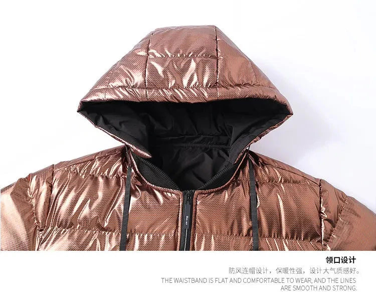 Men's Fashion Puffer Jacket Cotton Padded Thick Warm Puffy Parkas Hooded Windproof Thermal Overcoat Outerwear Plus Size L-5XL exovai.com