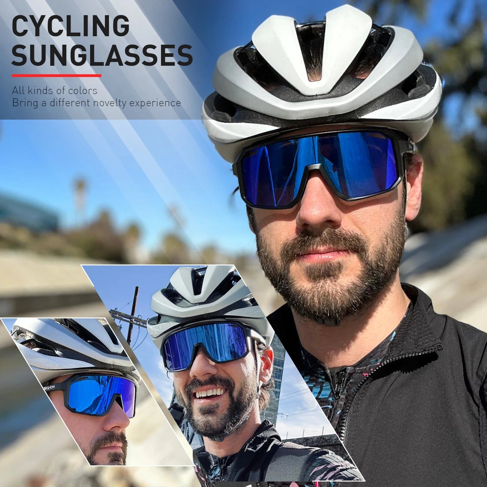 SCVCN New Cycling Glasses Bike Sunglasses Men UV400 Eyewear Outdoor Sports MTB Goggles Bicycle Women Riding Hiking Sunglasses exovai.com