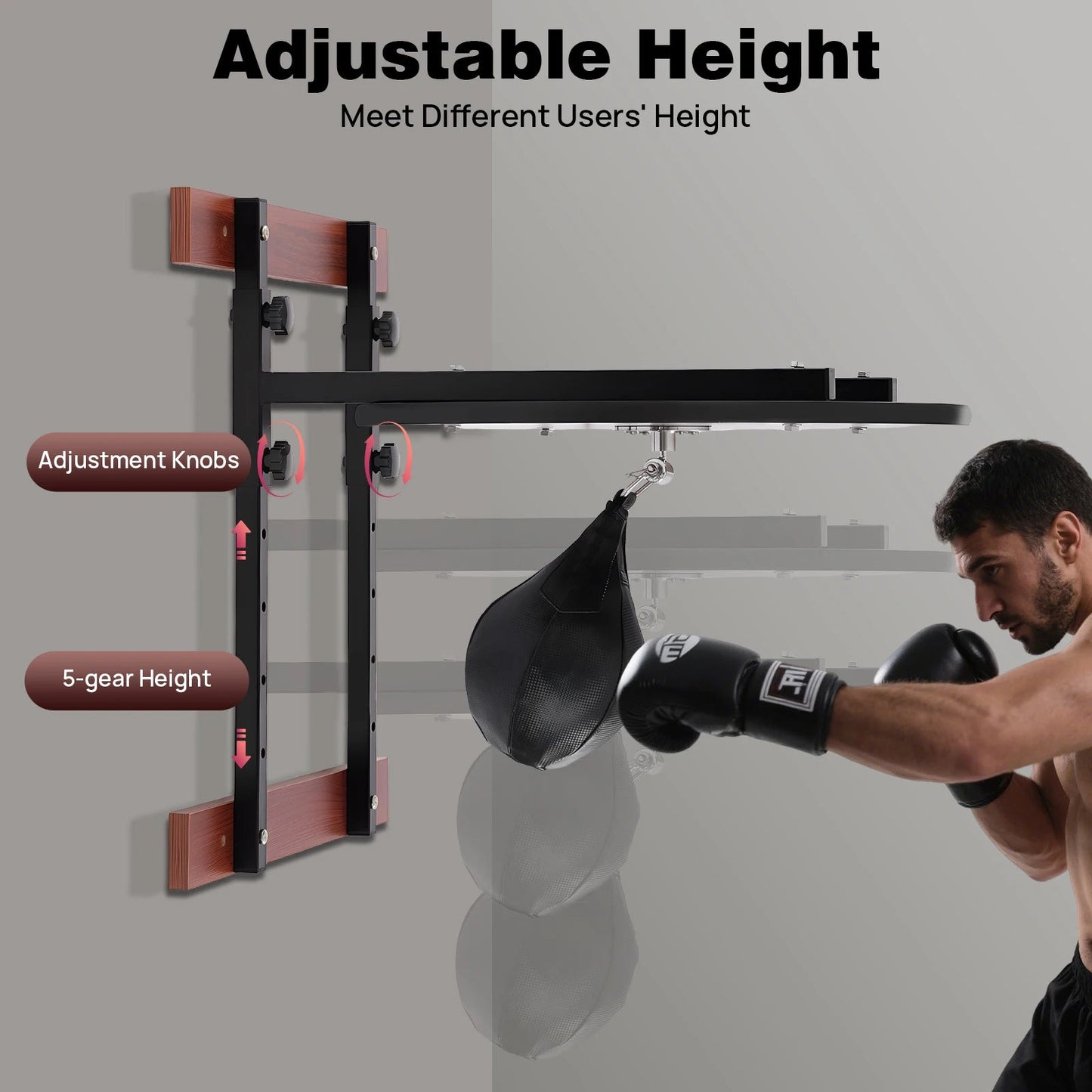 Heavy Duty Adjustable Speed Bag Platform Kit,Professional Wall Mounted Punching Ball Speed Bag Kit for Boxing Training, Exercise exovai.com