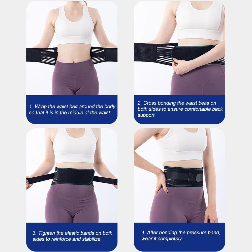 1PCS Back Brace Belt - Adjustable Lumbar Support for Lower Back Pain - Breathable, Comfortable,and Ideal for Work & Everyday Use exovai.com