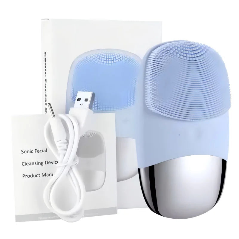 3 in 1 Electric Waterproof Silicone Facial Cleansing Brush Face Scrubber Massager for Cleanning Remove Blackhead Exfoliating exovai.com