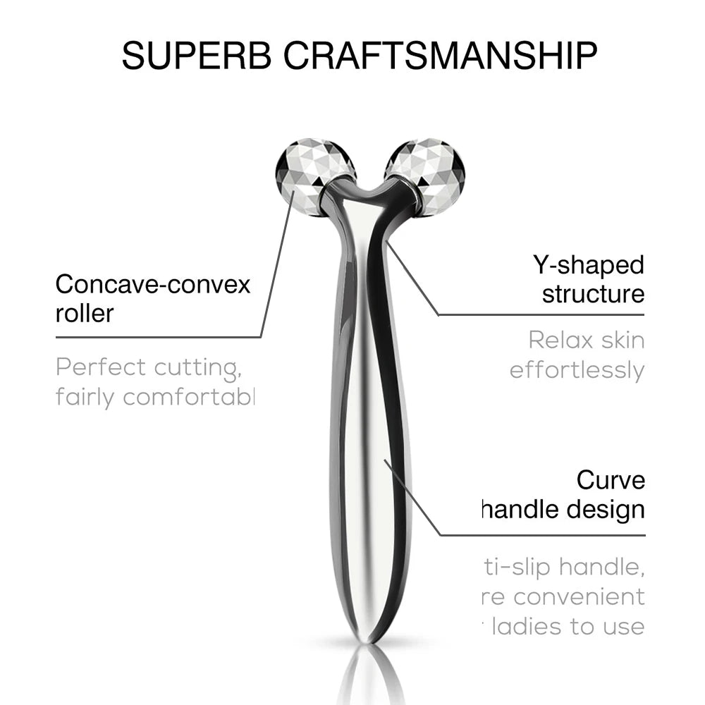 Face Massager Lift Face Roller Neck Massager Thin Body Massage Tool Y Shape Massagers Skin Care Tools 360 Rotate exovai.com