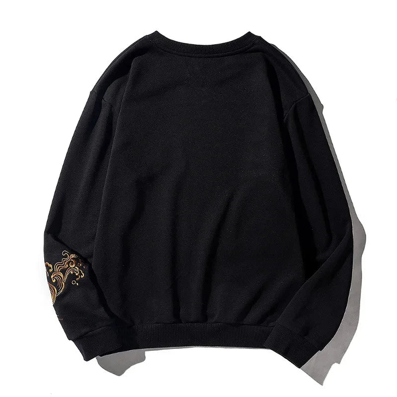 Harajuku Japanese Carp Print Hoodie Sweatshirt Fashion Casual Oversized Hooded Hoodie Hip Hop Women Men Clothing 4XL exovai.com