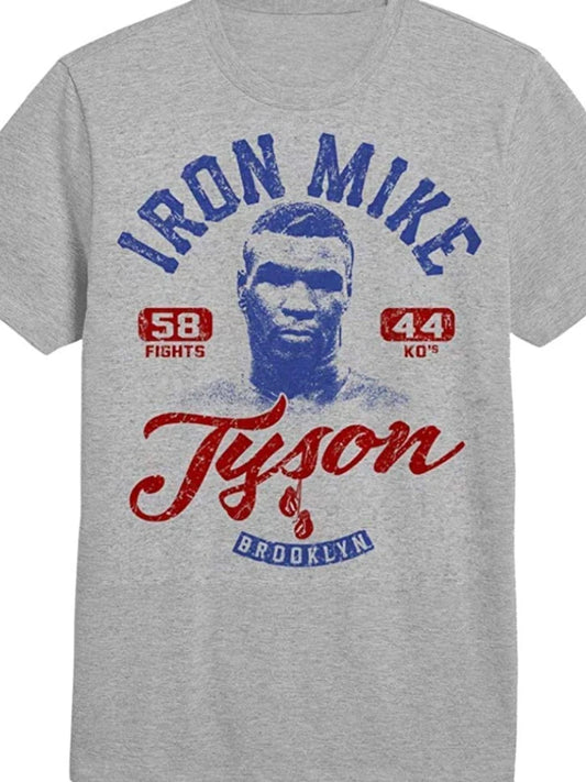 Mike Tyson silhouette boxing  t-shirt men's summer cotton short sleeves exovai.com
