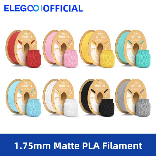 ELEGOO Matte PLA Filament 1KG,1.75mm FDM 3D Printer Filament Dimensional Accuracy +/- 0.02mm, 1kg Carboard Spool (2.2lbs) exovai.com