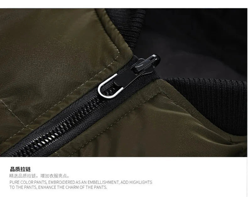 Double Sided Outerwear Men's New Cotton Padded Parkas Men Autumn Winter Jacket Brand Warm Comfortable Down Jacket Removable Hat exovai.com