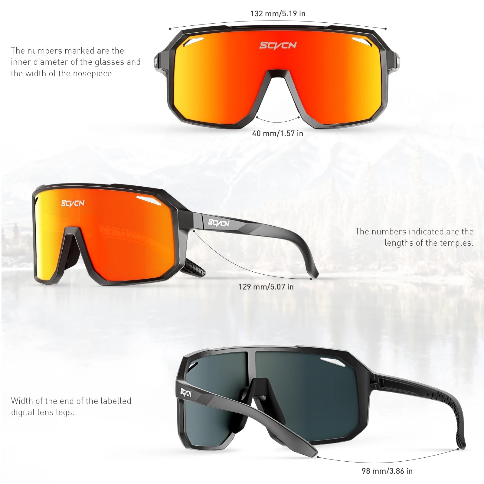 SCVCN Cycling Glasses Bike Mountain Bicycle Hiking Camping Golf UV400 Sunglasses Sport Protection Glasses for Men Women Baseball exovai.com