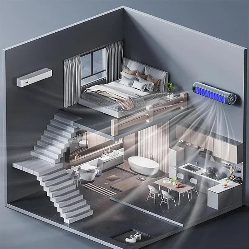 Wall Mounted Air Conditioning Fan Silent Rechargeable Convenient Cooling Electric Fan Home Kitchen Bathroom No Drilling Fan exovai.com