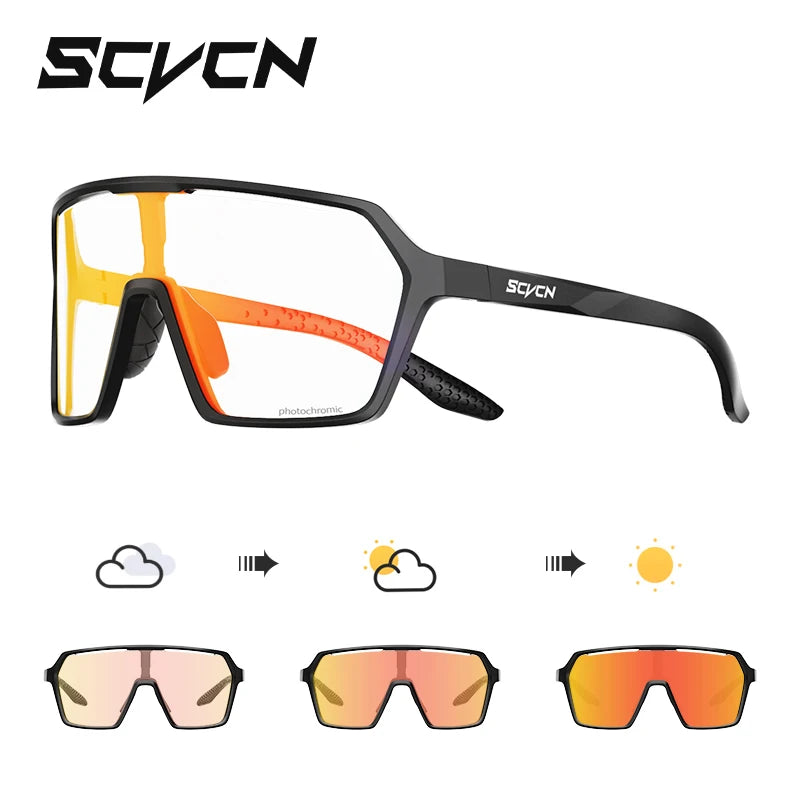 SCVCN New Photochromic Sunglasses MTB Cycling Glasses Outdoor Sports Running Drving Goggles UV400 Protection Bike Eyewear exovai.com